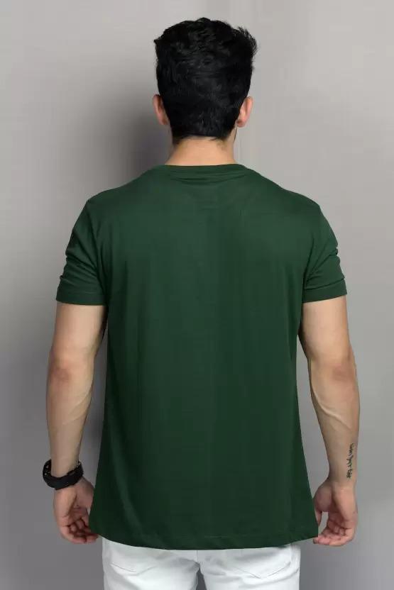 Men's Green Cotton Jersey Plain T-Shirt
