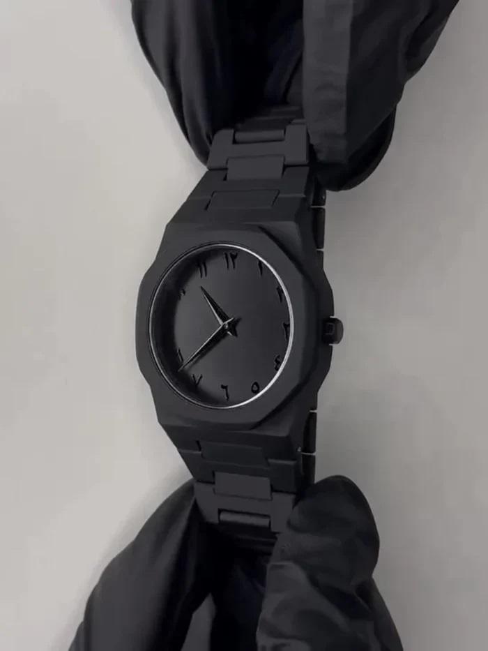 Black Arabic Aura Carbon Fiber Watch for Men