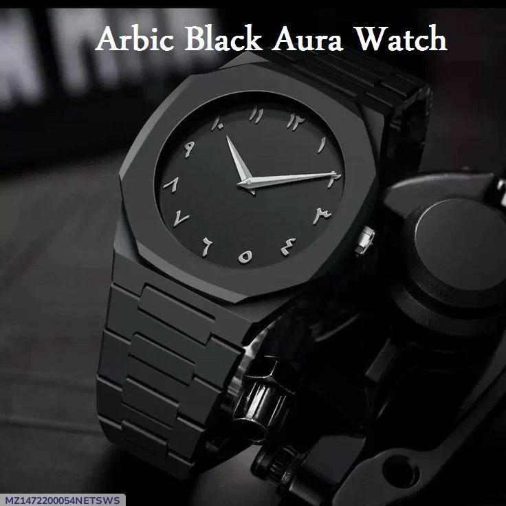 Black Arabic Aura Carbon Fiber Watch for Men