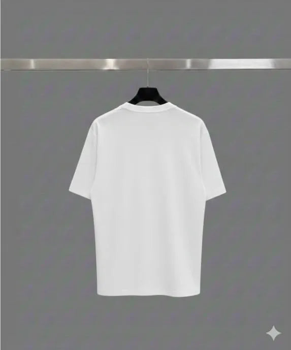Men's White Printed Dri Fit T-Shirt Round Neck