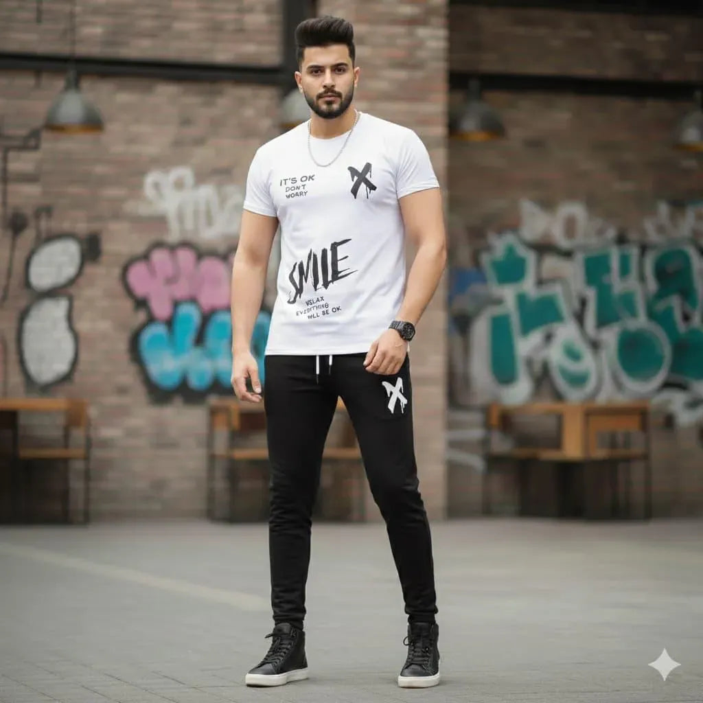 2 Pcs Men's Dri Fit Printed Track Suit