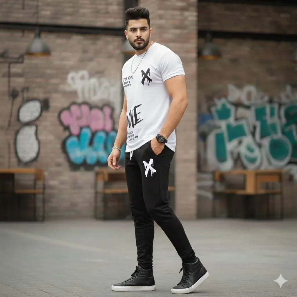 2 Pcs Men's Dri Fit Printed Track Suit