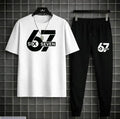 Men Printed Track Suit White Black
