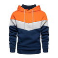 Men Color-Blocked Hoodie Navy Gray White Autumn