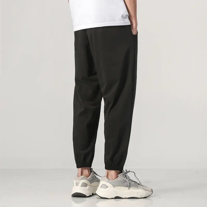 Men Fleece Lined Winter Sweatpants Loose Fit Gray