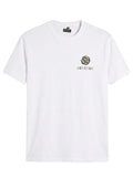 Casual Classic White Cotton Crew Neck T-Shirt with Chest Graphic